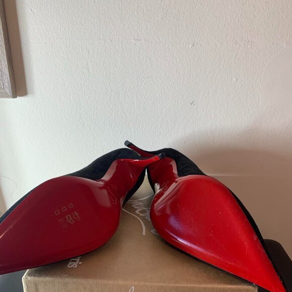 NWB CHRISTIAN LOUBOUTIN CL 80 Swarovski crystal-embellished suede pumps - Picture 8 of 8